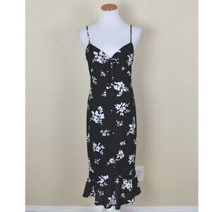 Elegant Black and White Floral Dress